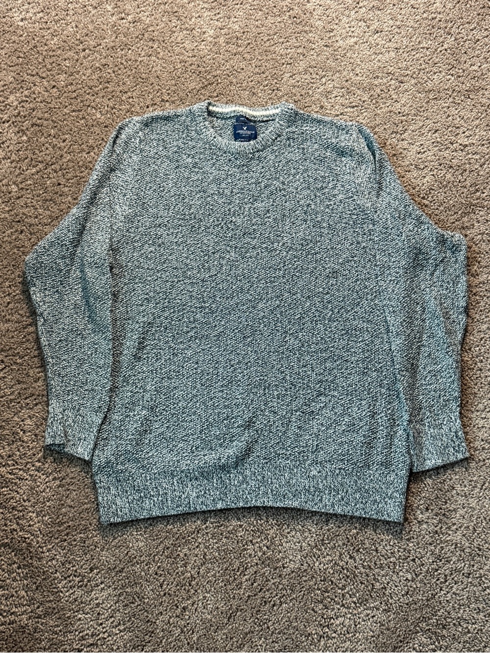 American Eagle Outfitters Marled Crewneck Sweater - Blue/Gray